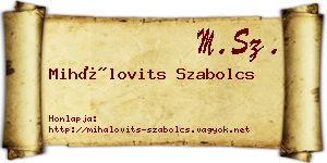 Mihálovits Szabolcs névjegykártya