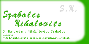 szabolcs mihalovits business card